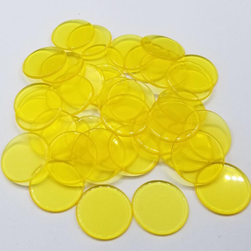 120pcs Bingo Chips 19mm Plastic Transparent Smooth Counting Chips for Games 