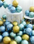 gold blue green