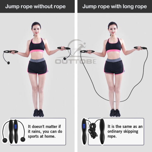 Wireless Jump Rope Fitness Sport Skipping Ropes with Anti-Slip Hand Grip 